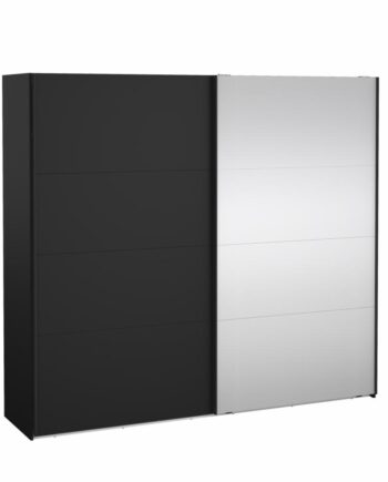 Smart 220x245 Garderobeskab Skydelåge  Skydelåge Spejl Mat Sort