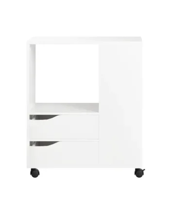 Smart Praktisk Opbevaringsreol Med Hjul Skandinavisk Look L60xb35xh71 Hvid