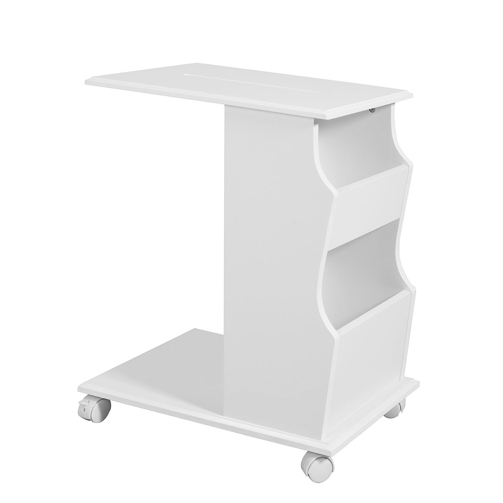 Smart Sidebord Med Hjul Ipad Holder Hvid