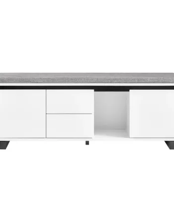 Smart Skobænk Skandi Stil Til Entren 110x35x42 Hvid