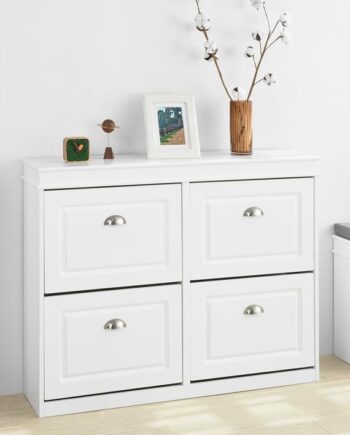 Smart Skoskab Med Vippelåger 105x24x83 Hvid