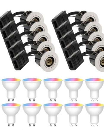 Stk Wifi Indbygningsspot Inno88 Inkl Smart Home Gu10 Pærer Hvid Ip44 Godkendt Isolering Dæmpbar : Via Smart Home Kulør : Rgb  Cct Varm Til Kold Hvid