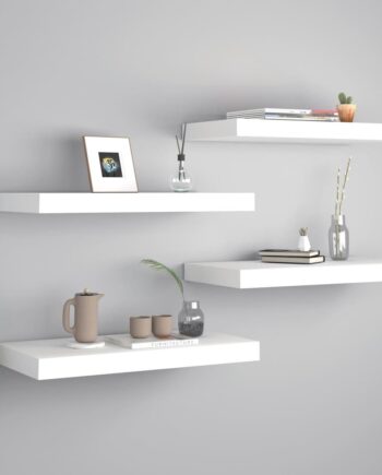 Svævehylder Stk   Hvid Mdf
