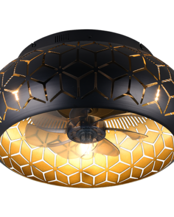 Trio Lighting Bidar Loftventilator Med Lys Sort Guld