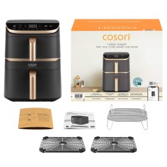Cosori Turbo Tower Pro Smart Enkelt Enkeltstående 2630 Varmluftsteger Sort Guld