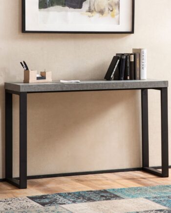 Elegant Konsolbord Betonlook Med Slanke Metalben 120x40x76