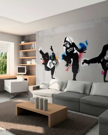 Fototapet Monkey Dance Street Art