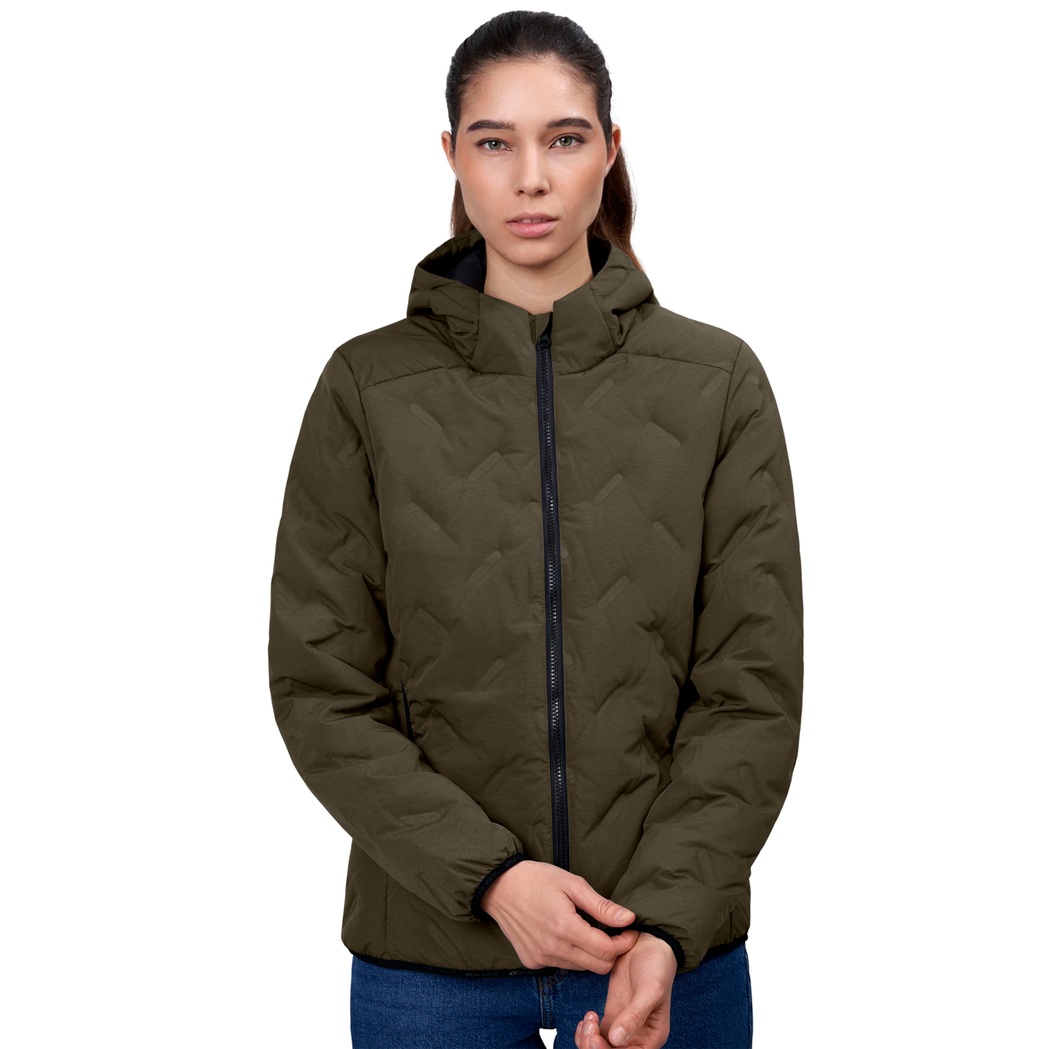 Geyser Quilted Dame Vinterjakke Oliven Melange