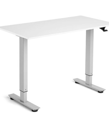 Hæve Sænkebord Flexidesk Hvid 1200x600 Ben Alugrå