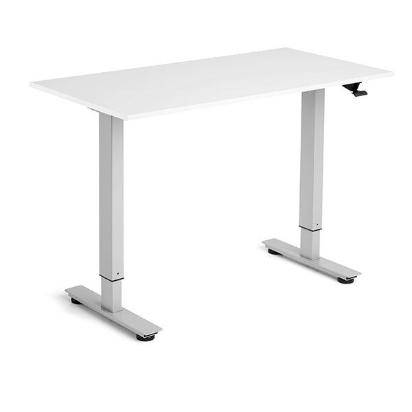 Hæve Sænkebord Flexidesk Hvid 1200x600 Ben Alugrå
