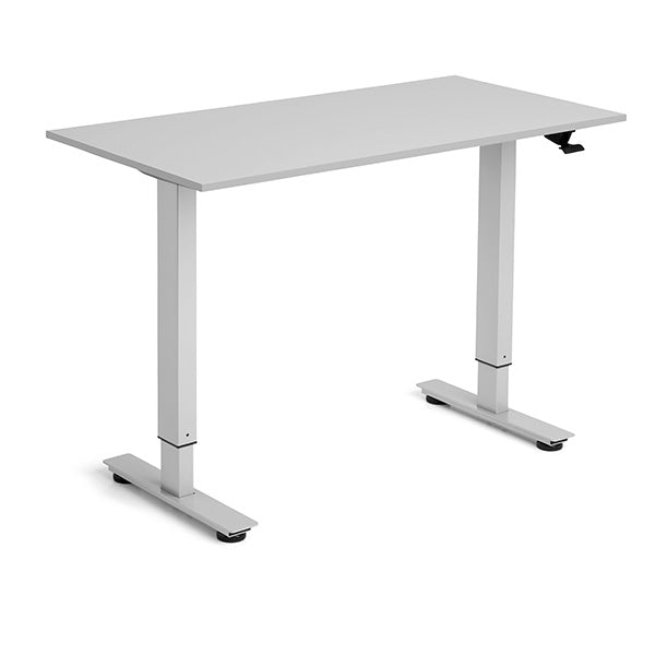 Hæve Sænkebord Flexidesk Lysgrå 1200x600 Ben Alugrå
