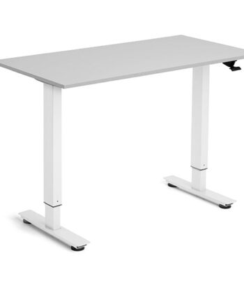 Hæve Sænkebord Flexidesk Lysgrå 1200x600 Ben Hvid