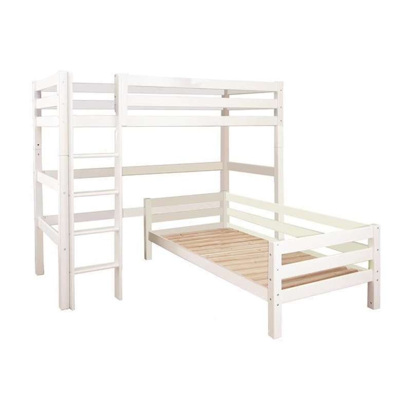 Hoppekids Eco Luxury Køjeseng 90x200 Vinkelkombi Hvid