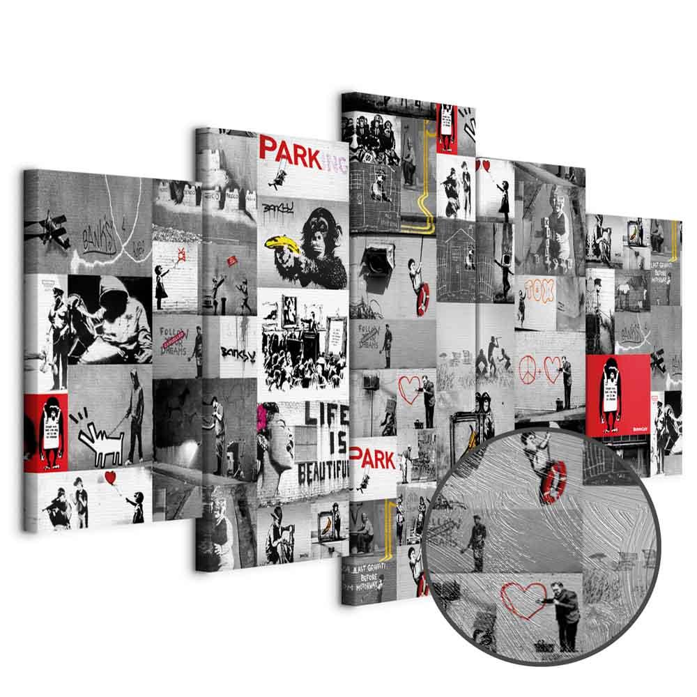 Lærredsbillede Street Art: Banksy 200 100 Premium Print