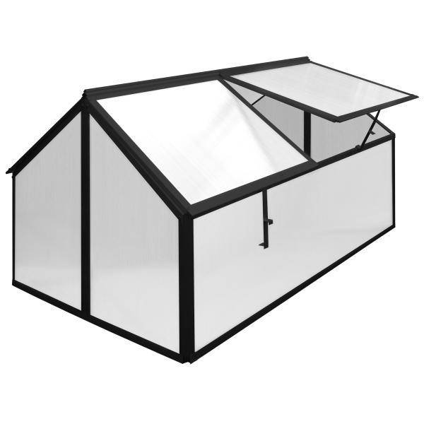 Minidrivhus Sort åbninger 120x80x67cm