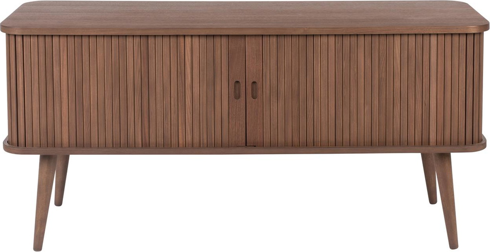 Skænk Zuiver Barbier Valnøddetræsfiner Gummitræ Med Glashylder Smart Kabelføring H58 B120 D40