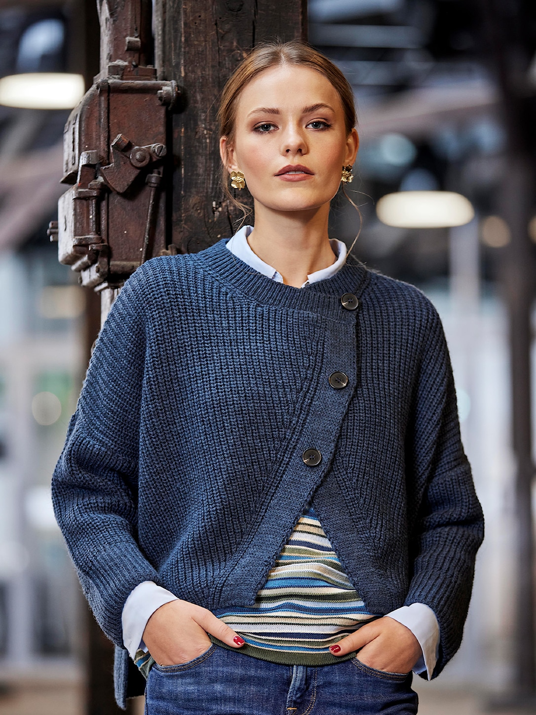 Skovhuus Kvinde Josefine Cardigan Blue Melange