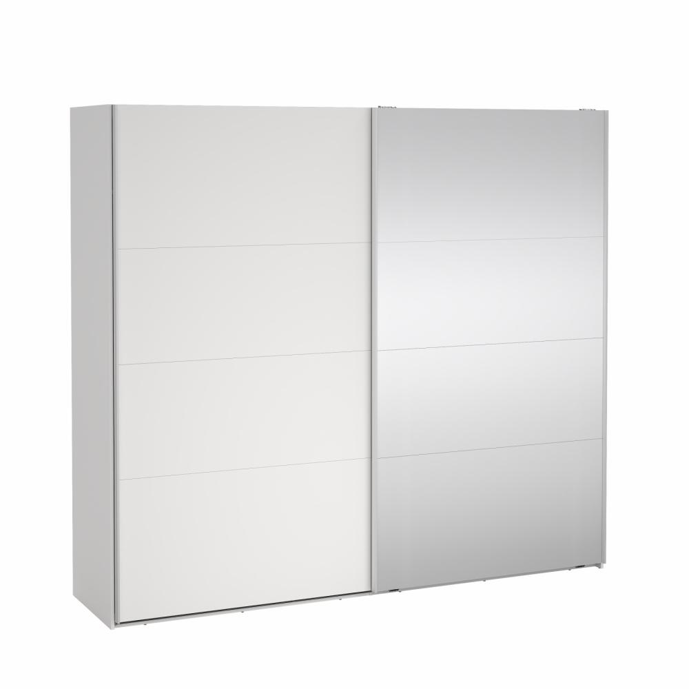 Smart 220x245 Garderobeskab Skydelåge Skydelåge Spejl Hvid