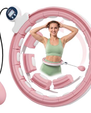 Smart Hula Hoop Til Voksne Med Vægtet Kugletæller Knuder 113cm Lyserød