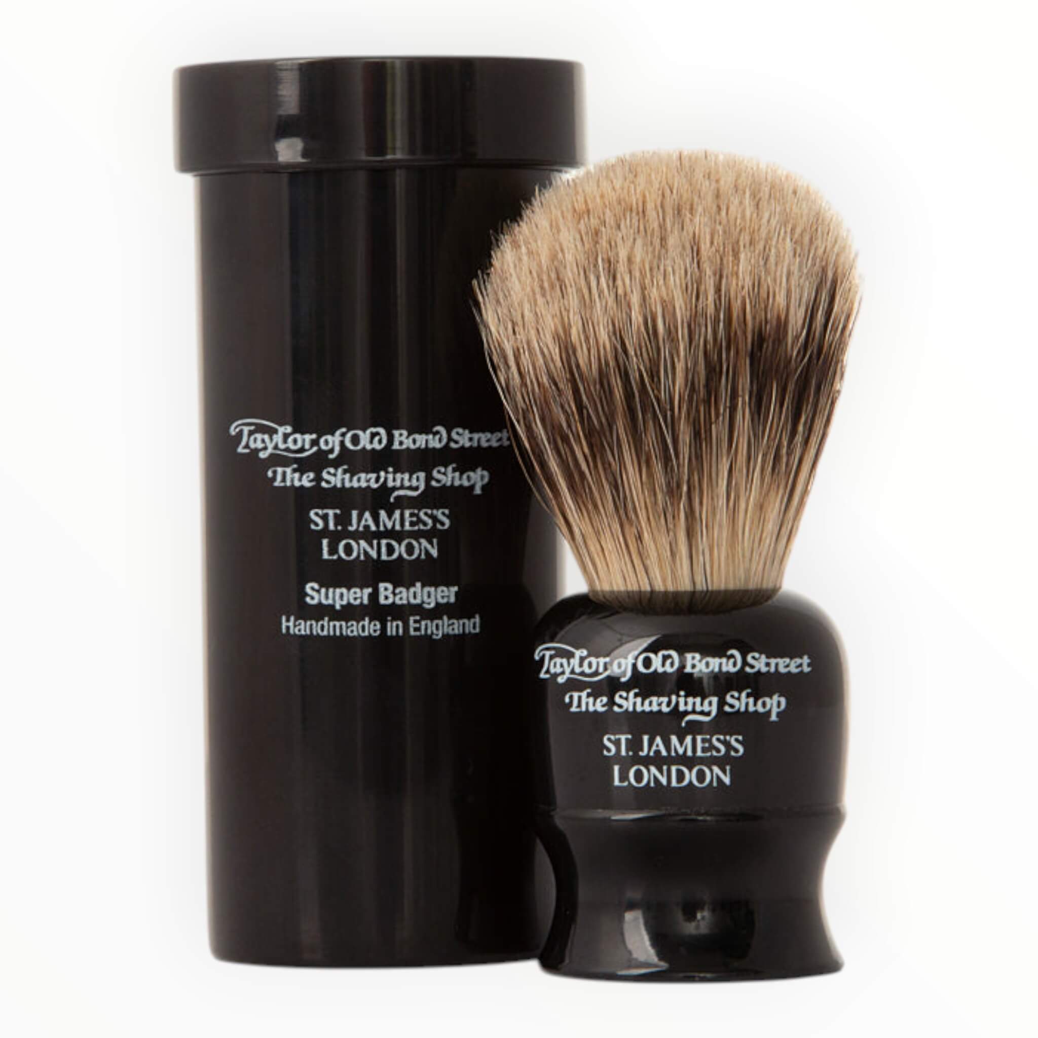 Taylor Old Bond Street Rejsebørste Rør Super Badger Sort