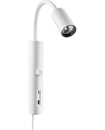 Tube Væglampe Med Usb 2700k Hvid