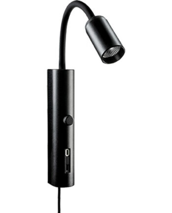 Tube Væglampe Med Usb 3000k Sort