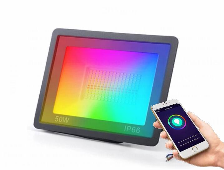Udsalg Watt Rgb Led Projektør Med App Styring 220v Dinled Rgb Led