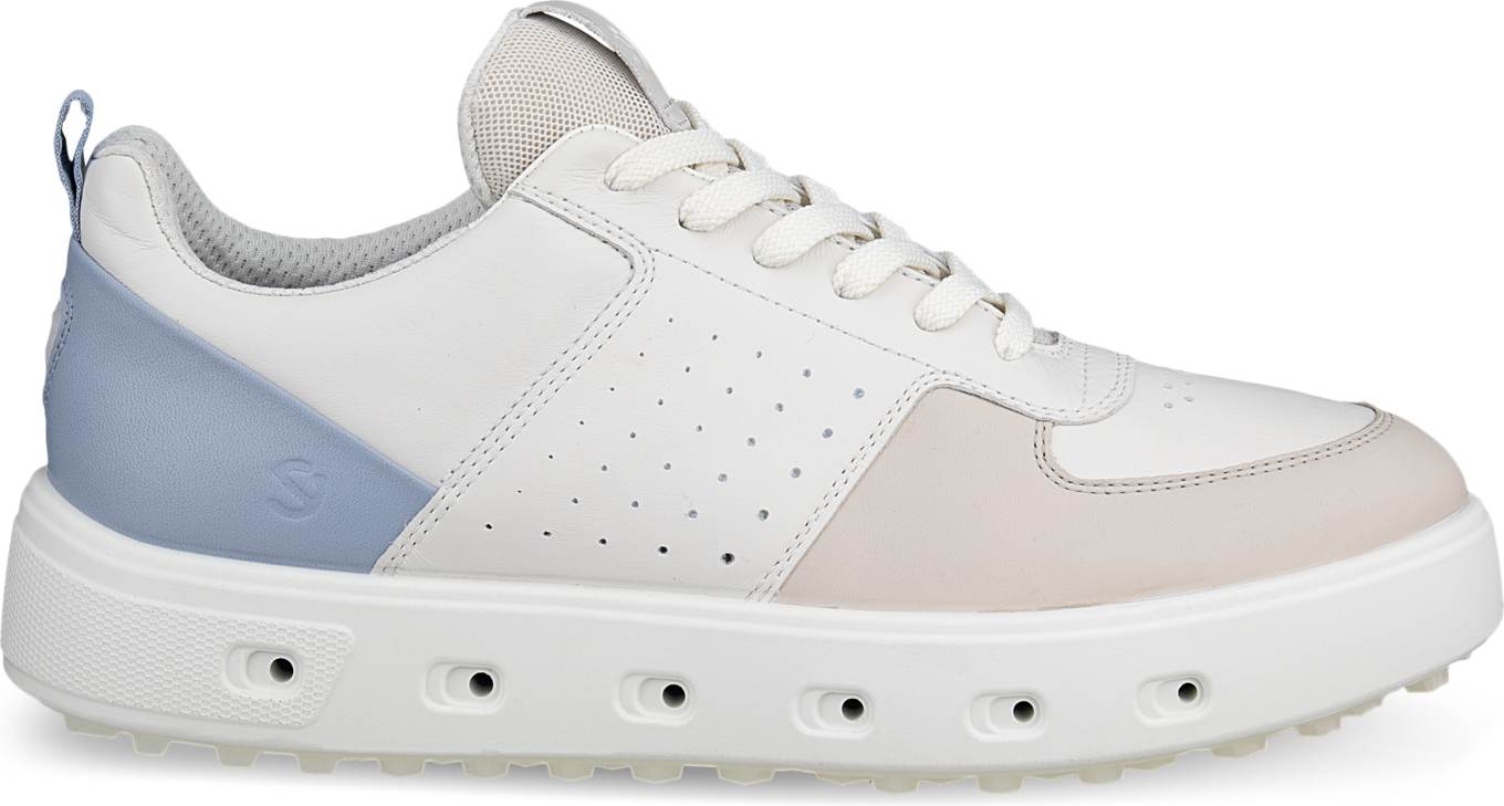 Ecco Street 720 Vandtætte Dame Golfsko Uden Spikes Gravel White Dusty Blue Str Normal