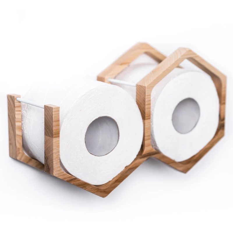 Lille Toiletrulleholder Asketræ 26x10x15 Asketræ