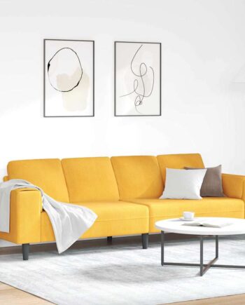 Sofa 250 Velourstof Lysegul