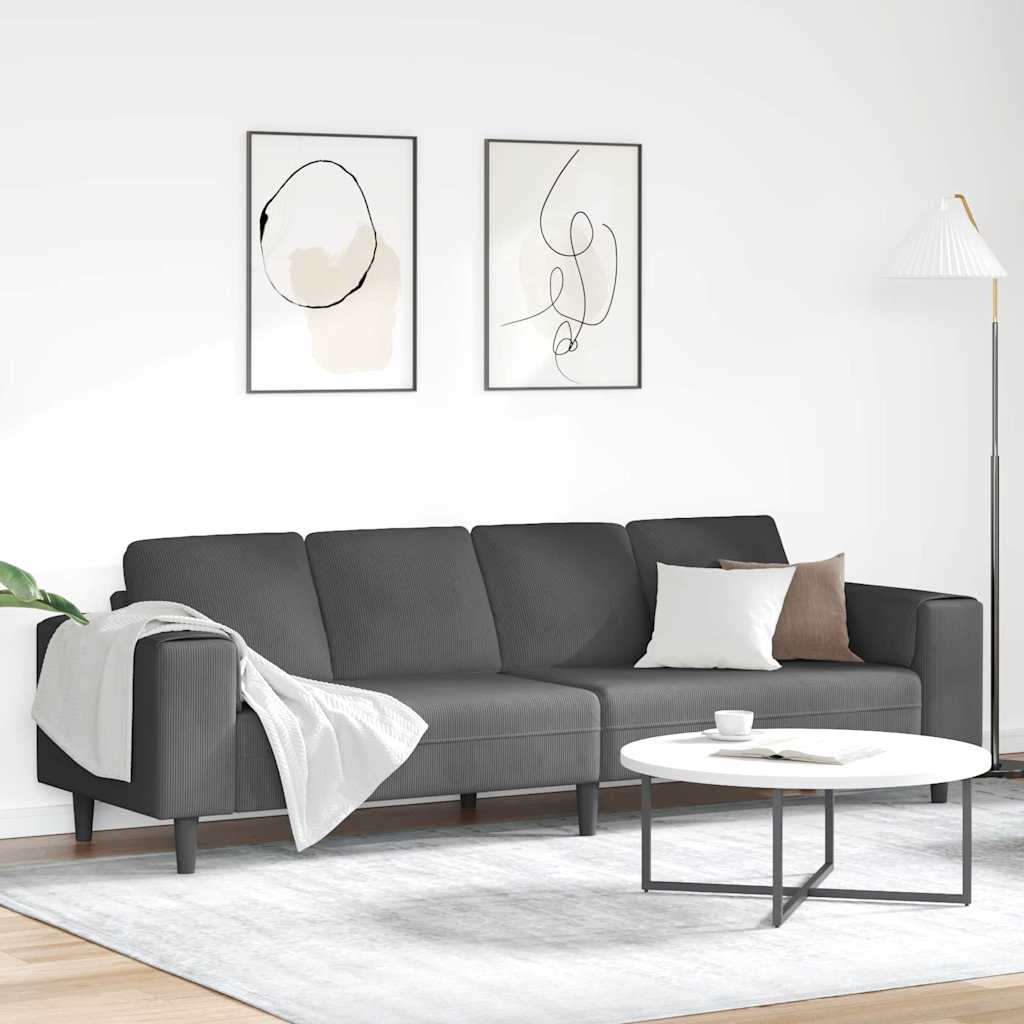 Sofa 250 Velourstof Mørkegrå