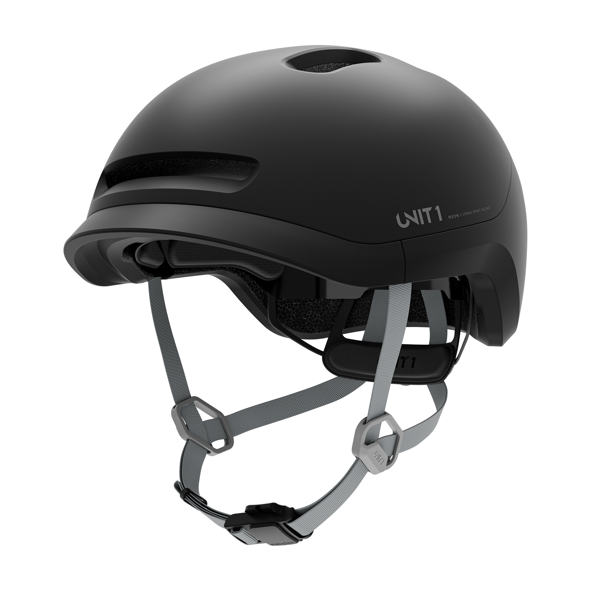 Unit1 Neon Smart Helmet Charcoal Black